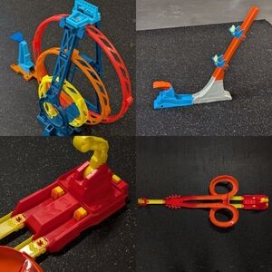 3 Hot Wheels Track Sets Triple Loop Kit, Vertical Power Launch, Freeway Frenzy